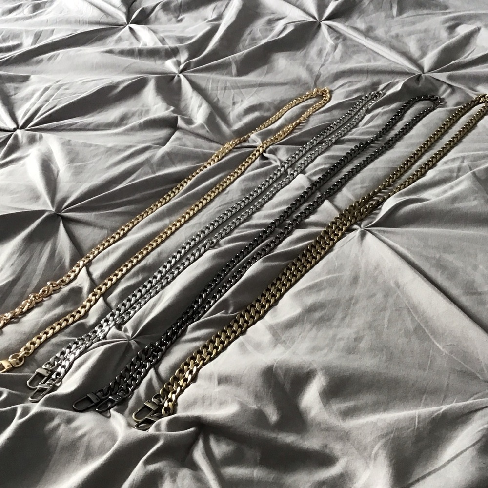 Gold, Silver, Gunmetal, & Bronze Chain Purse Straps